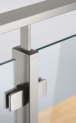 Square Line 60x30 Balustrade with Glass Clamps Square Line 60x30 Balustrade with Glass Clamps