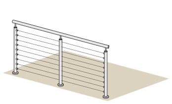 Wire Balustrade - 4 Metre - 1100mm Height Wire Balustrade - 4 Metre