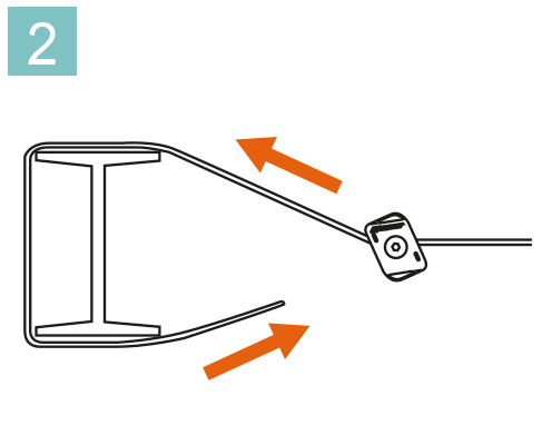 Loop wire rope around or through your fixing point Loop wire rope around or through your fixing point