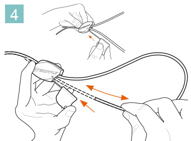 Insert setting key to adjust or remove wire rope Insert setting key to adjust or remove wire rope