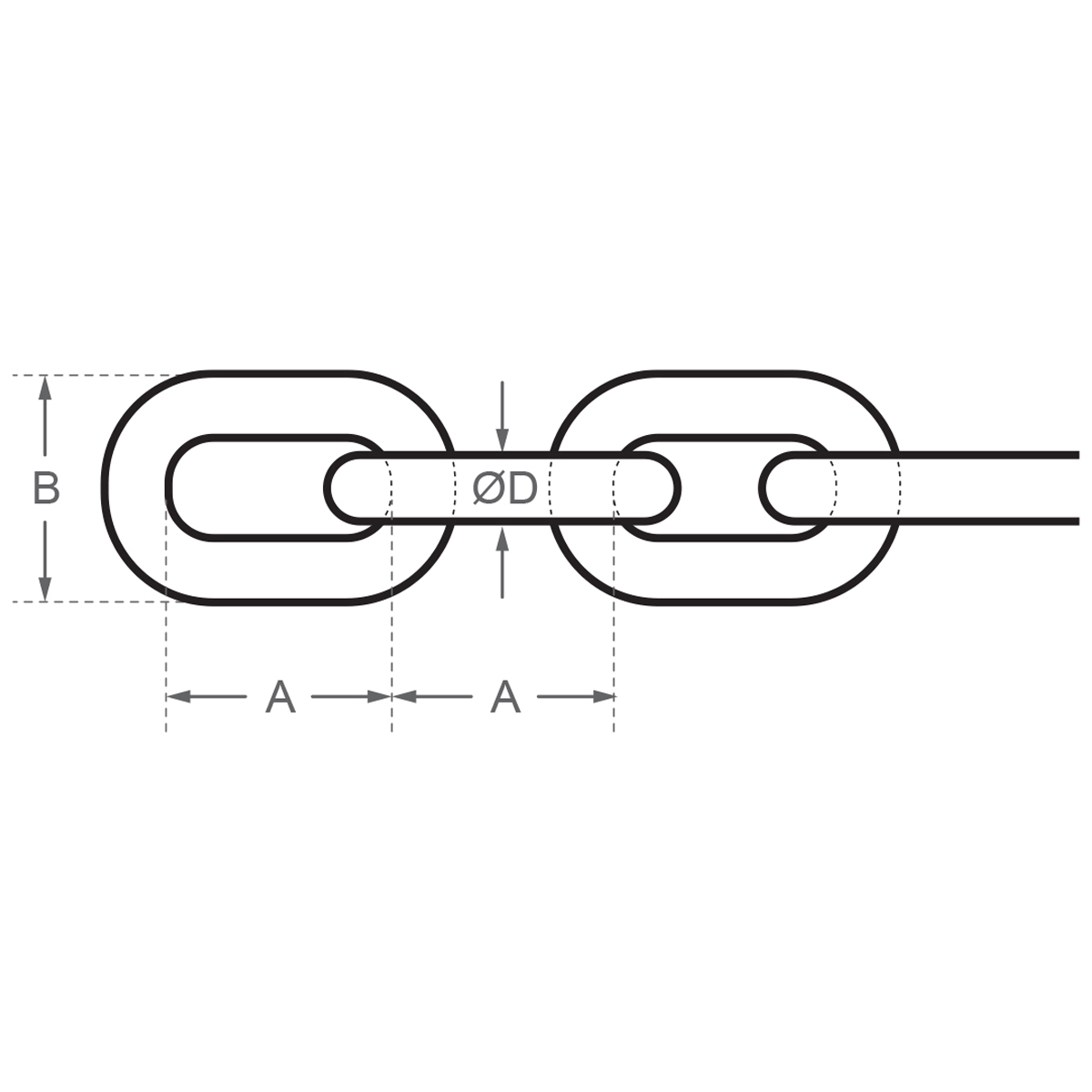 Stainless Steel Chain - Short Link - Dimensions Stainless Steel Chain - Short Link - Dimensions