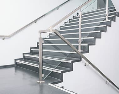 Square Stainless Steel Balustrade on Steps Square Stainless Steel Balustrade on Steps