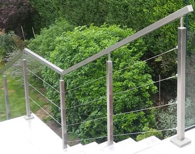 Square Stainless Steel Balustrade with Wire Infill Square Stainless Steel Balustrade with Wire Infill