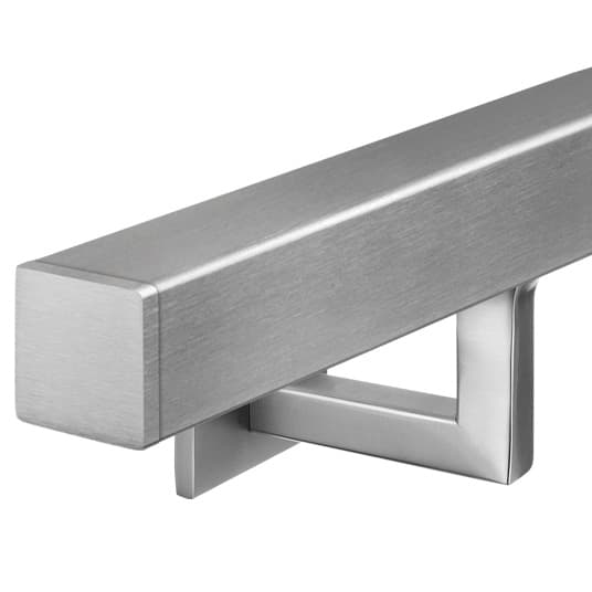Stainless Steel Square Handrail with Angle Plate Bracket