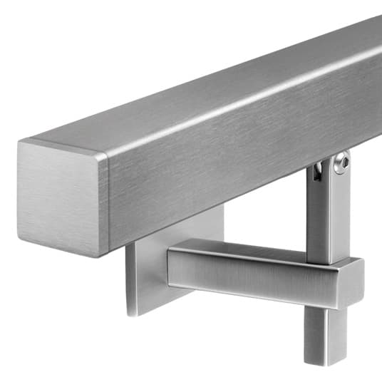 Stainless Steel Square Handrail with Adjustable Bracket