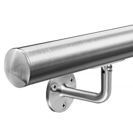Stainless Steel Handrail with Adjustable Plate Bracket