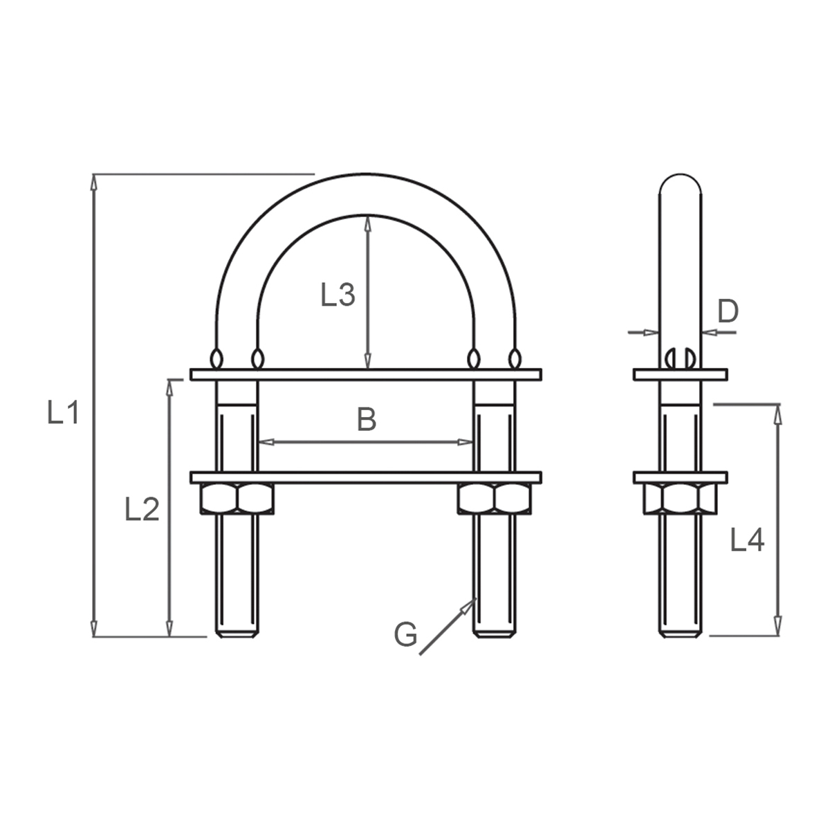 U Bolt - Dimensions U Bolt - Dimensions