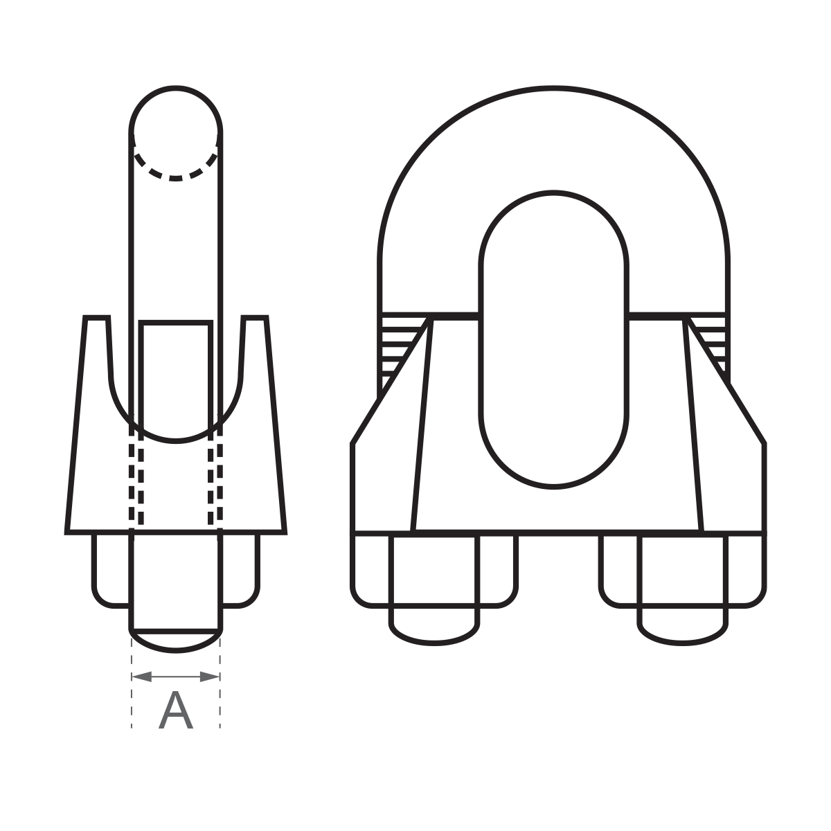 Wire Rope Grip - Dimensions Wire Rope Grip - Dimensions