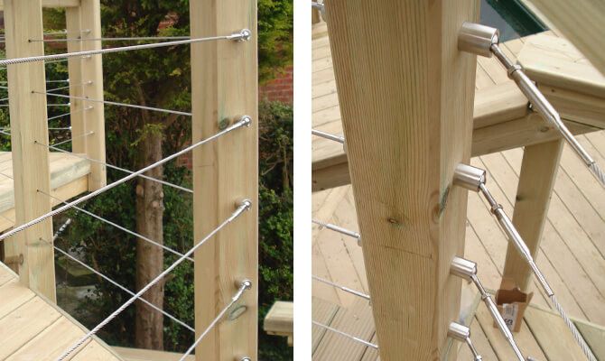 Deck Cables Articulating with Angles