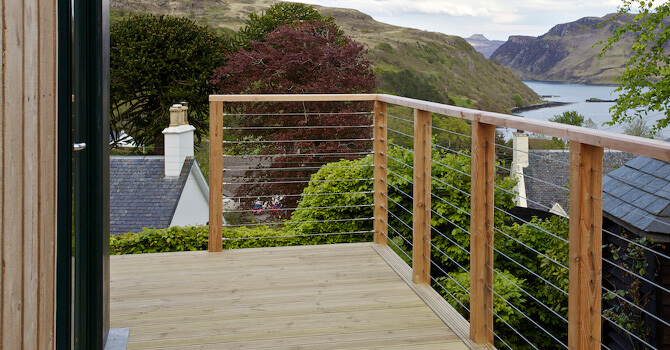 Timber and Stainless Steel Wire Balustrade for Patio