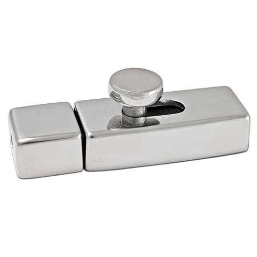 Door Latch with Spring Loaded Catch - Stainless Steel