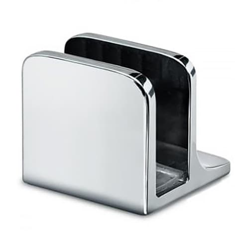 Square Glass Shelf Clamp / Bracket - Brass Shelf Bracket