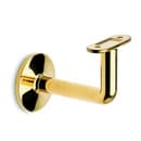 Handrail Plate Bracket - Angled Stem - Brass