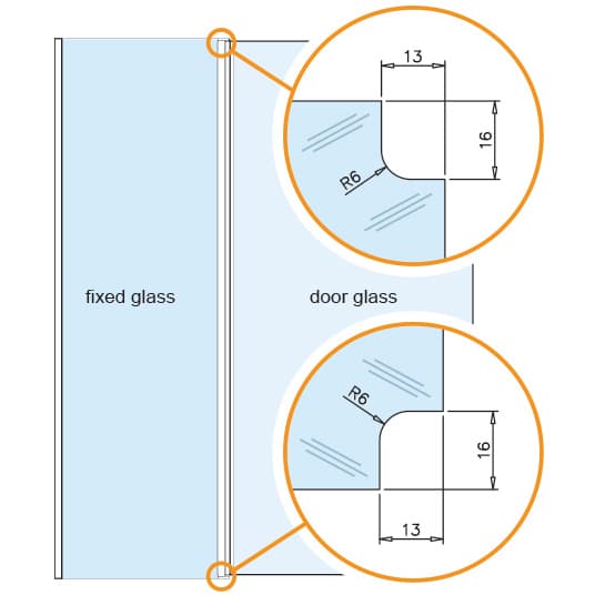 Shower Door - Glass Cut Out