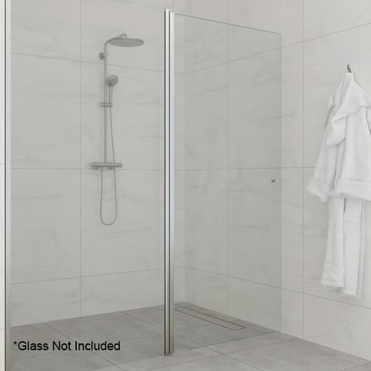 Shower Screen with Chrome Glass Door Fittings