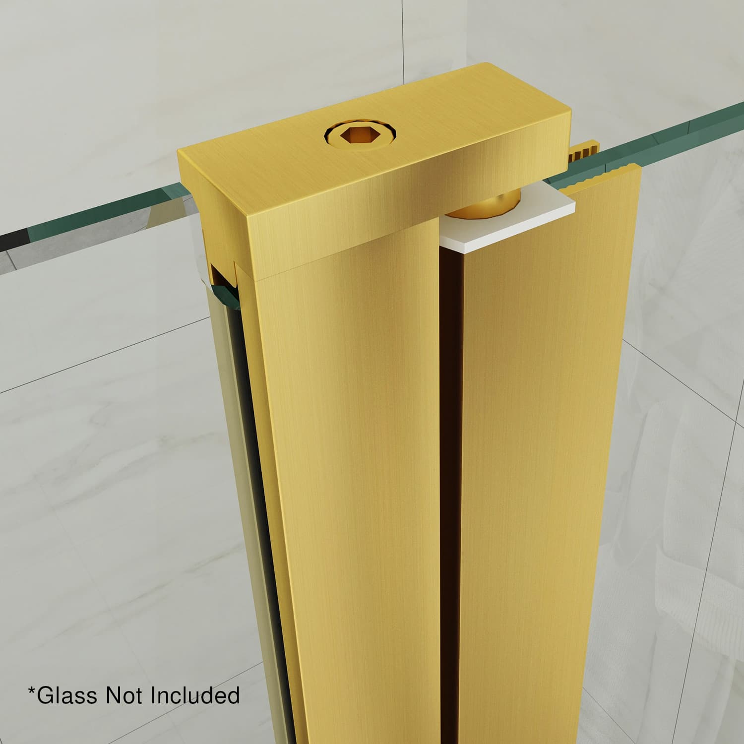 Shower Glass Door to Glass Wall Hinge - Matt Brass