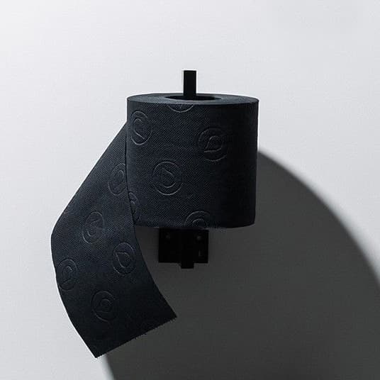 Toilet Roll Holder - Black Slim - Wall Mount