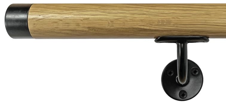 Oak Handrail with Black Fittings